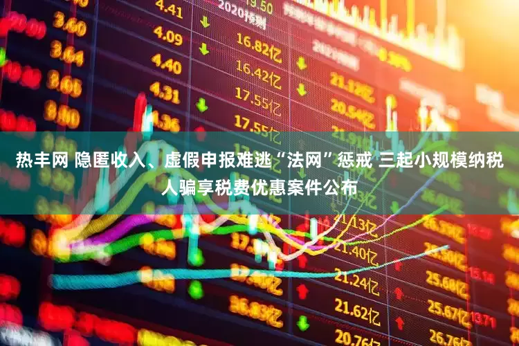 热丰网 隐匿收入、虚假申报难逃“法网”惩戒 三起小规模纳税人骗享税费优惠案件公布